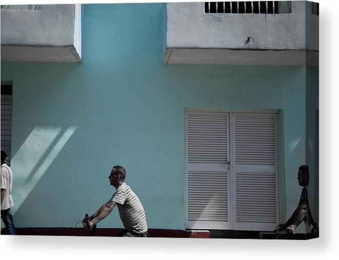 Cuban Street Life Canvas Print featuring the photograph Cuba #6 by David Chasey