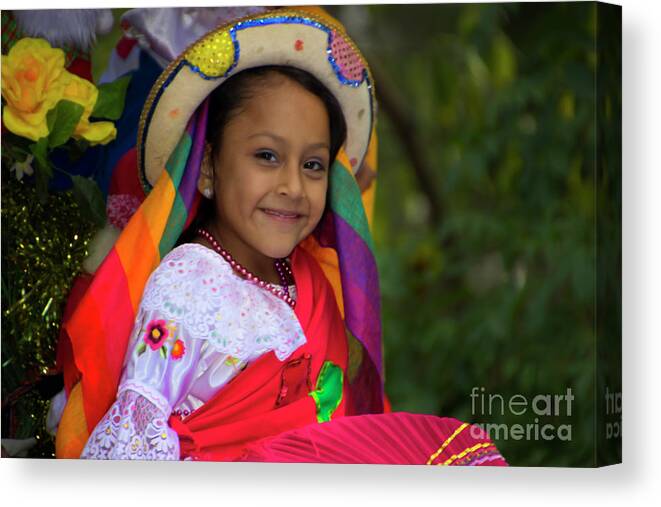 Girl Canvas Print featuring the photograph Cuenca Kids 865 by Al Bourassa