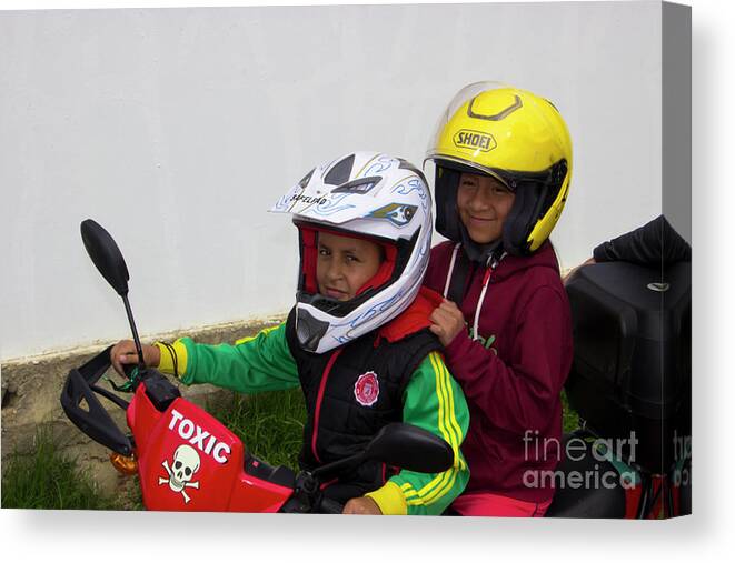 Sponsor Canvas Print featuring the photograph Cuenca Kids 889 by Al Bourassa