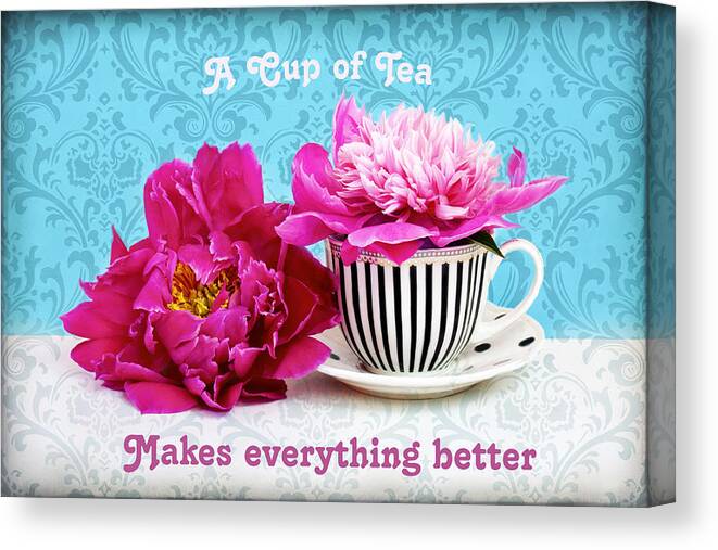 Tea Time Canvas Print featuring the photograph Cup of Beauty by Marina Kojukhova