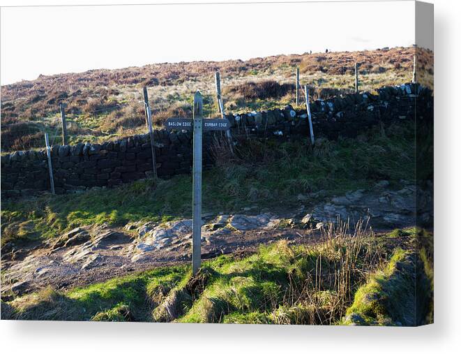 Uk Canvas Print featuring the photograph Curbar Edge Which Way To Go by Scott Lyons