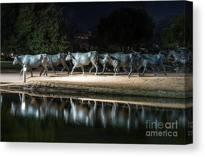 Texas Canvas Print featuring the photograph Dallas Longhorns Pioneer Park by Bee Creek Photography - Tod and Cynthia