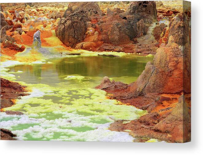 Volcano Canvas Print featuring the photograph Dallol Volcanic Crater by Aidan Moran