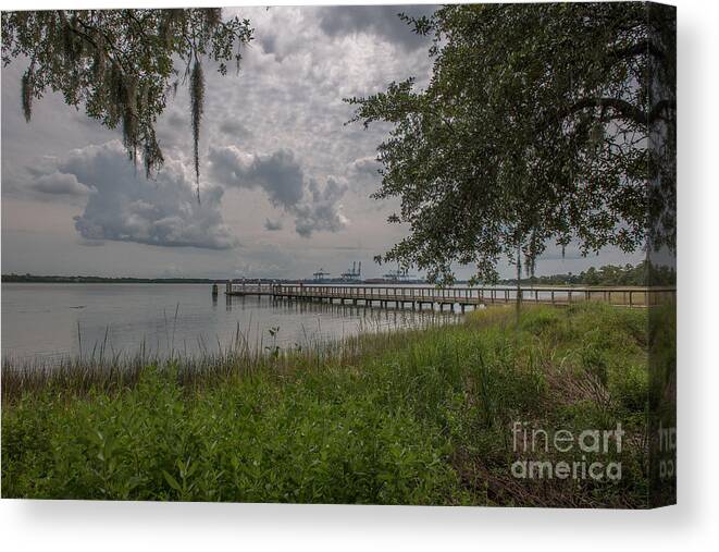 Daniel Island Canvas Print featuring the photograph Daniel Island Waterfront by Dale Powell