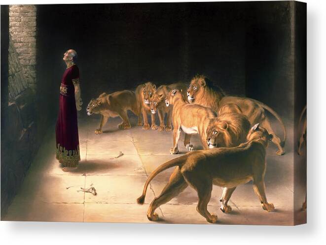 Painting Canvas Print featuring the painting Daniel's Answer To The King by Mountain Dreams