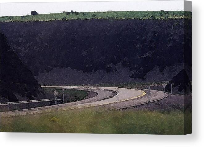 Landscape Canvas Print featuring the photograph Dark Rock Cut Out WC 2 by Lyle Crump