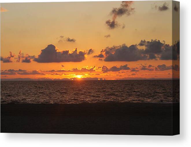 Weather Canvas Print featuring the photograph Dawn's Cloud Layers by Robert Banach