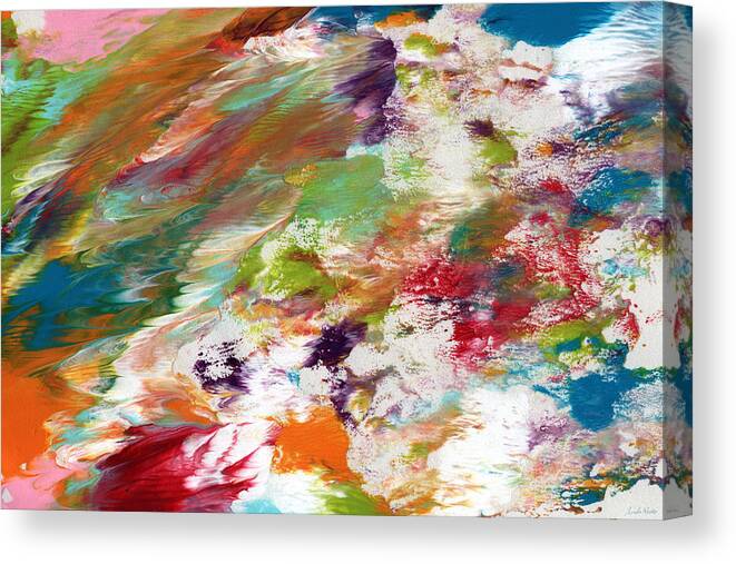 Abstract Canvas Print featuring the painting Days Gone By- Abstract Art by Linda Woods by Linda Woods