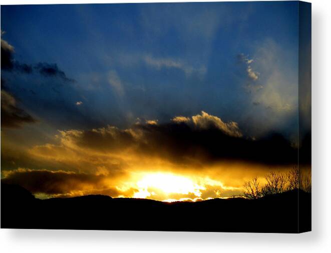 Sunset Canvas Print featuring the photograph December Sunset 2016 by Bradley Poage