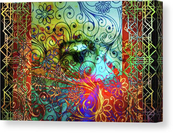 Deco Canvas Print featuring the painting Deco Eye 4 by Priscilla Huber
