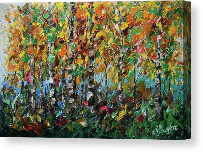  Canvas Print featuring the painting Deep in the Woods by O Lena
