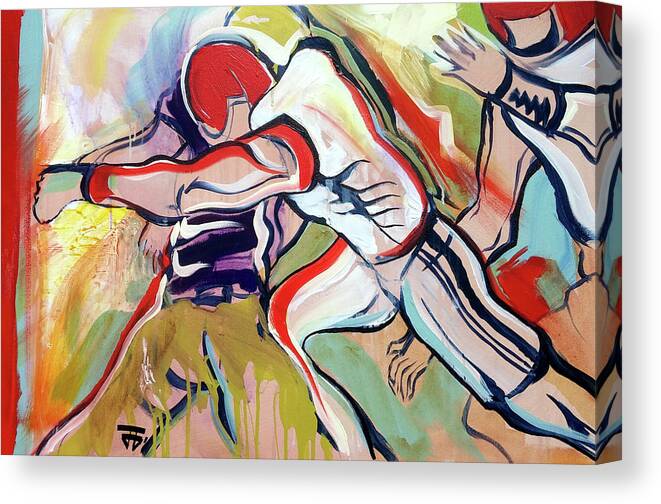  Canvas Print featuring the painting Defense Surge by John Gholson