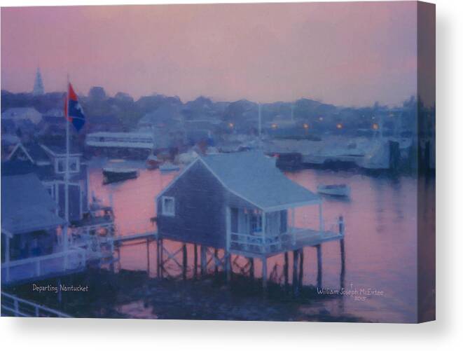 Departing Nantucket Canvas Print featuring the painting Departing Nantucket by Bill McEntee