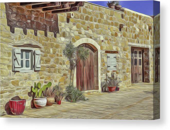 Desert House Canvas Print featuring the painting Desert House by Harry Warrick