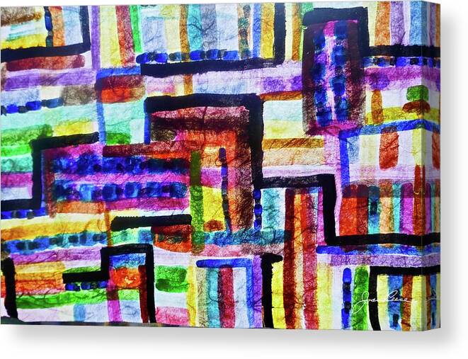 Colorful Abstract Painting Canvas Print featuring the painting Destiny Road by Joan Reese
