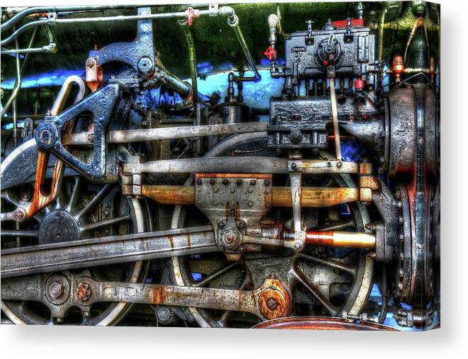 Detail Of A Train Canvas Print featuring the photograph Detail Of A Train by Carol Montoya