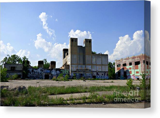 Factory Canvas Print featuring the photograph Detroit Rock City by Scott Ward