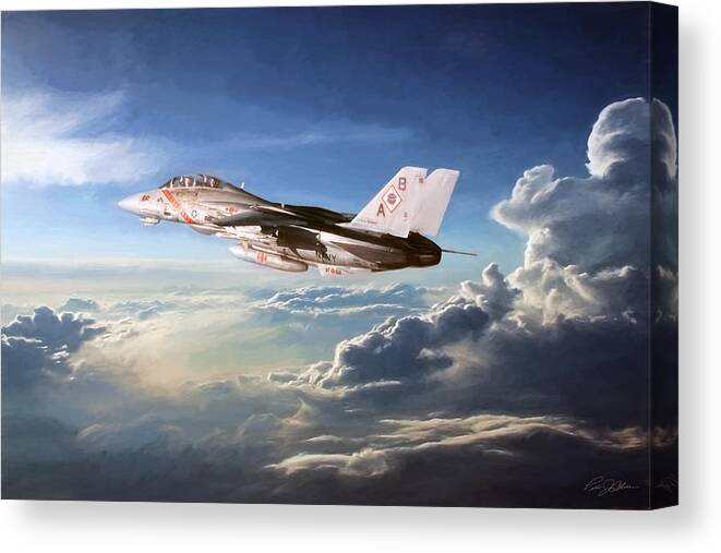 Aviation Canvas Print featuring the digital art Diamonds in The Sky by Peter Chilelli