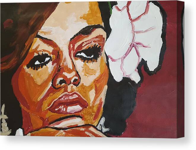 Diana Ross Canvas Print featuring the painting Diana Ross by Rachel Natalie Rawlins