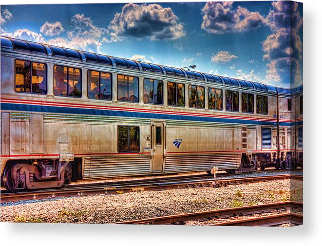 Rail Road Canvas Print featuring the photograph Dine and Ride by Joetta West