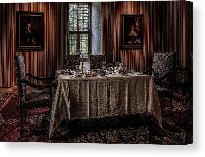 Arnhem Canvas Print featuring the photograph Dining room in castle Doorwerth by Tim Abeln