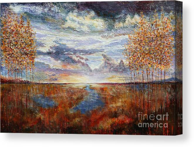 Landscape Canvas Print featuring the painting Distant Field by Brian Cole