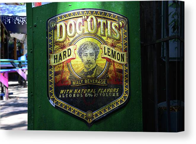 Doc Otis Beer Sign Canvas Print featuring the photograph Doc Otis beer sign by David Lee Thompson