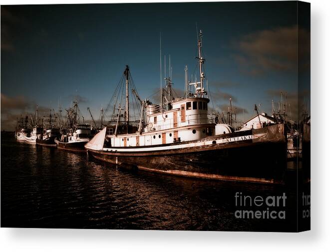 Anchored Canvas Print featuring the photograph Docked for the Day by Venetta Archer