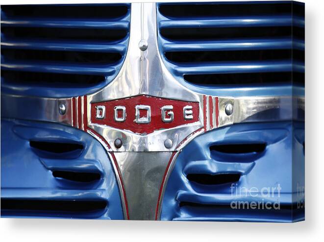 1946 Canvas Print featuring the photograph 46 Dodge Chrome Grill by Richard Lynch