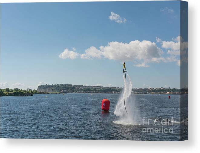 Hydroflight Flyboard Canvas Print featuring the photograph Doing The Twist by Steve Purnell