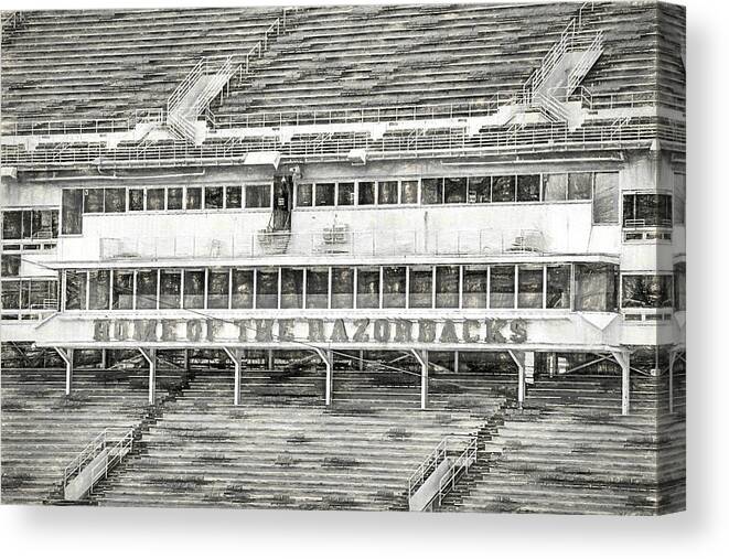 Donald W. Reynolds Razorback Stadium Canvas Print featuring the photograph Donald W. Reynolds Razorback Stadium by JC Findley