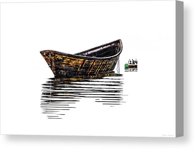 Dory And Mooring 2 Canvas Print featuring the photograph Dory and Mooring 2 by Marty Saccone