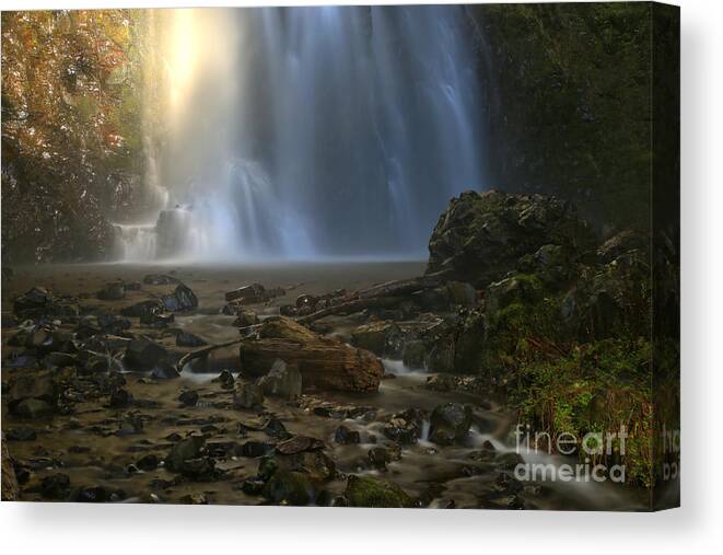 Double Falls Canvas Print featuring the photograph Double Falls Creek by Adam Jewell