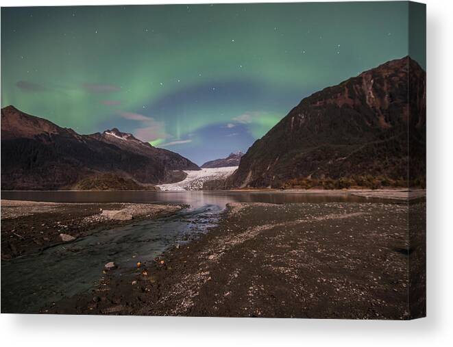 Northern Lights Canvas Print featuring the photograph Double Rainbow by David Kirby