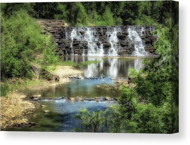Ozarks Canvas Print featuring the photograph Downstream From Devils Den Dam by James Barber