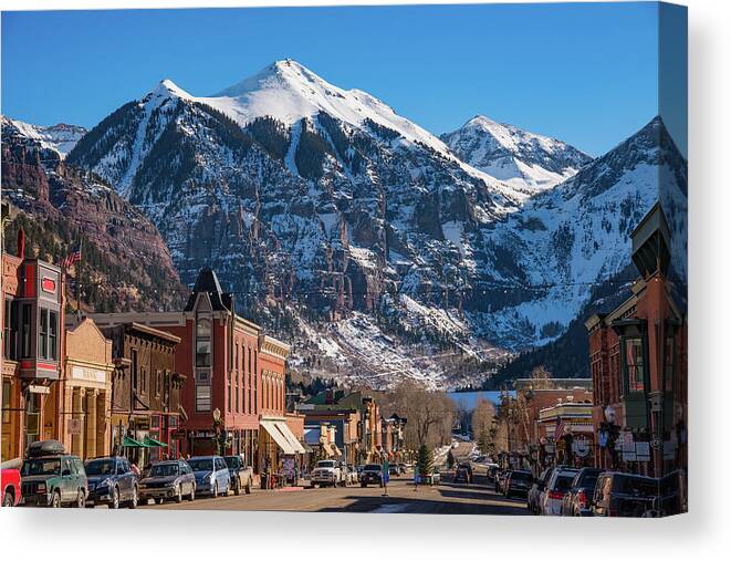 Colorado Canvas Print featuring the photograph Downtown Telluride by Darren White