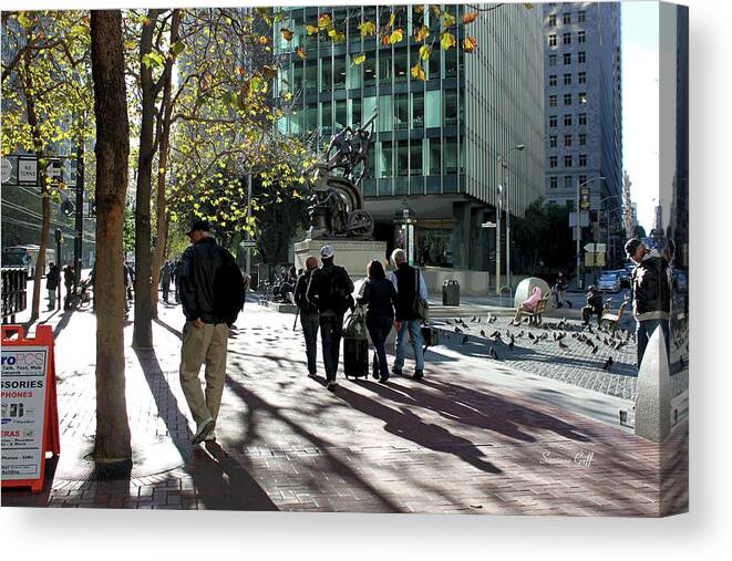 City Canvas Print featuring the photograph Downtownscape by Suzanne Gaff