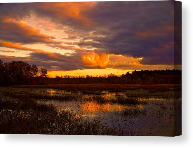 Sunset Canvas Print featuring the photograph Dramatic sky after sunset by Lilia S