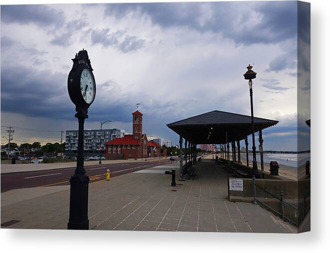 Revere Canvas Print featuring the photograph Dramatic Sky over Revere Beach Revere MA by Toby McGuire