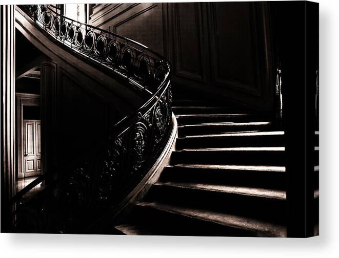 Stairway Canvas Print featuring the photograph Dramatic Stairway Scene by Joseph Hollingsworth