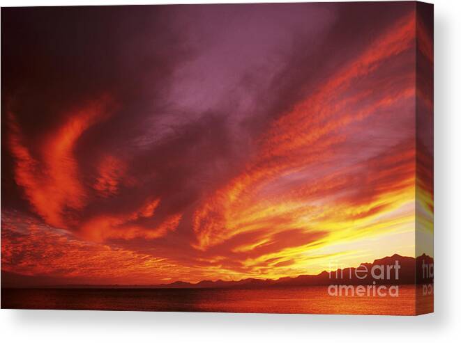 Air Art Canvas Print featuring the photograph Dramatic Sunset by Larry Dale Gordon - Printscapes