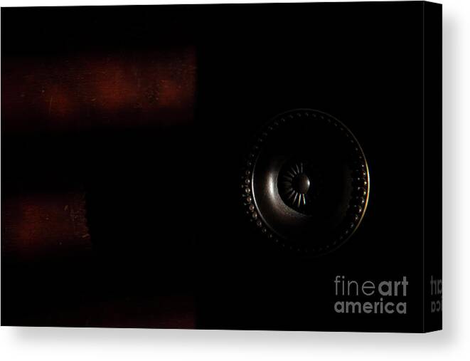 Wood Grain Canvas Print featuring the photograph Drawer Knob 0063 by Steve Somerville