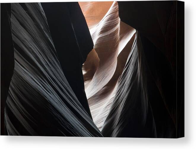 antelope Canyon Canvas Print featuring the photograph Dressed in Black by Mike Irwin