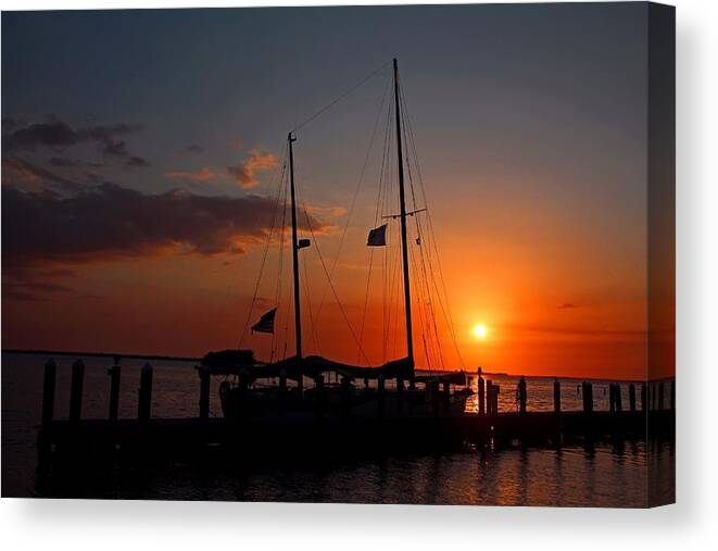 Sunset Canvas Print featuring the photograph Drunk on the Jukebox Light by Michiale Schneider
