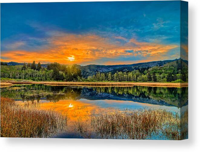 Dry Lagoon Canvas Print featuring the photograph Dry Lagoon Spring Morning by Greg Nyquist