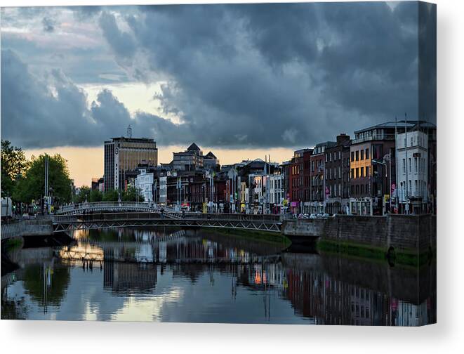 Dublin Sky At Sunset Canvas Print featuring the photograph Dublin Sky at Sunset by Sharon Popek