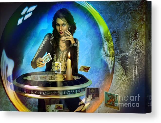 Gypsy Canvas Print featuring the digital art DUKKERIN' ... fortune teller by Shadowlea Is