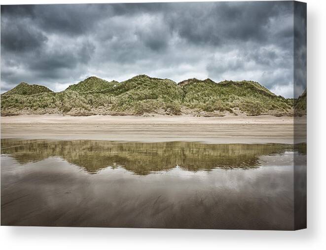 Benone Canvas Print featuring the photograph Dune Reflection by Nigel R Bell