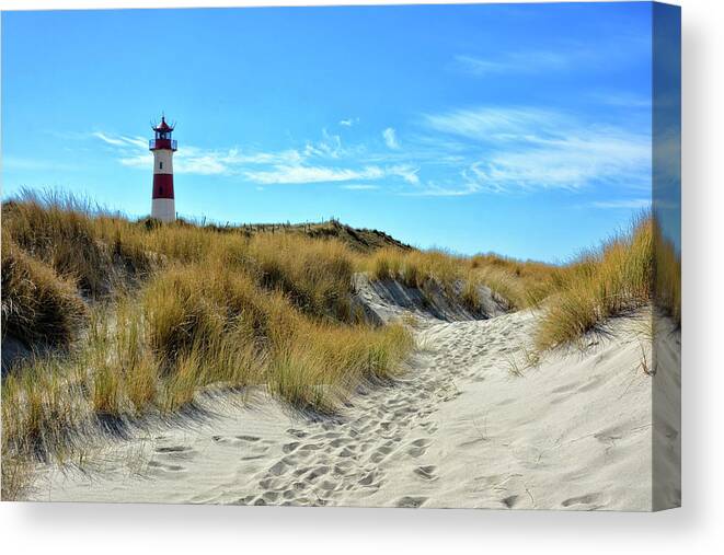 Lighthouse Canvas Print featuring the photograph Dunes of SYLT by Joachim G Pinkawa