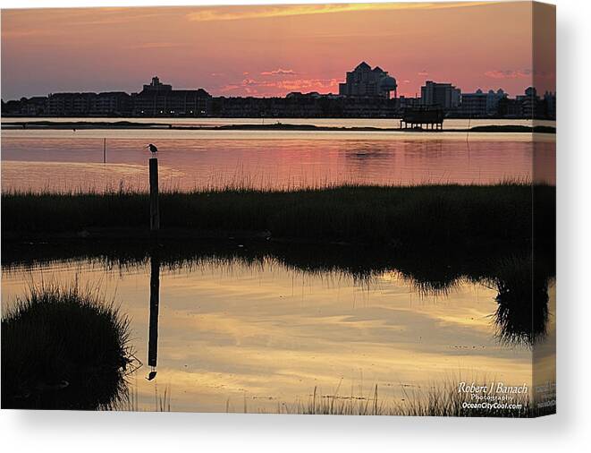 Dawn Canvas Print featuring the photograph Early Light Of Day On The Bay by Robert Banach